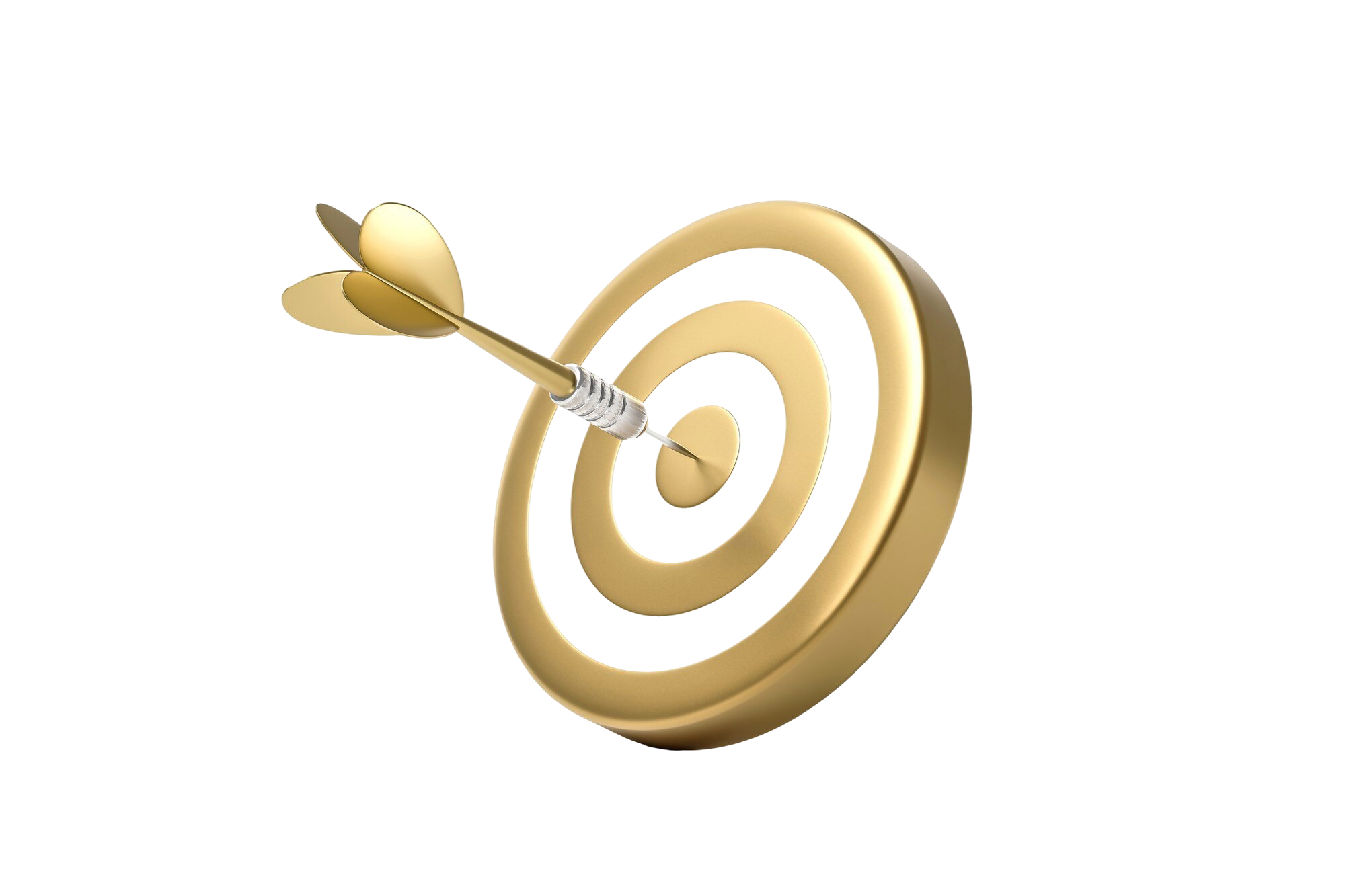3d-render-golden-arrow-aim-dartboard-isolated-white-background