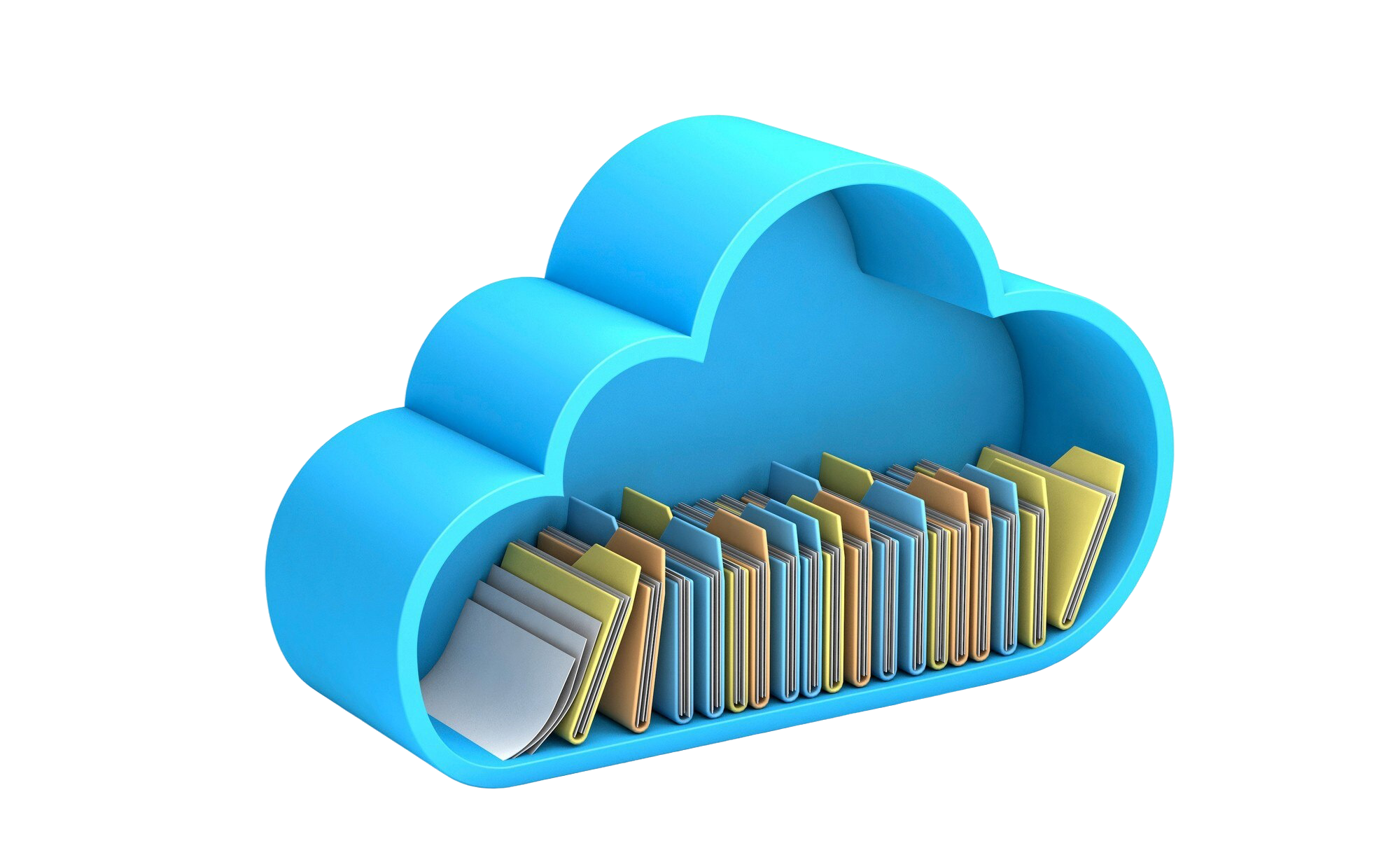 cloud-storage-cloud-with-backup-files-folders-isolated-white-background-3d-render